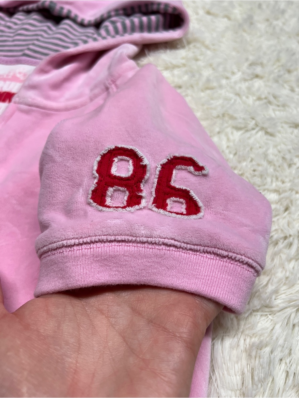 PINK Victoria's Secret Pink Short-Sleeve Hooded Full Zip Jacket Y2K Vintage - Picture 4 of 11